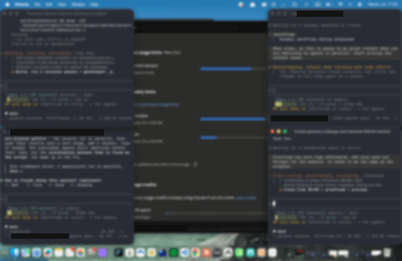 Ten windows, 46 agents, at the same time.